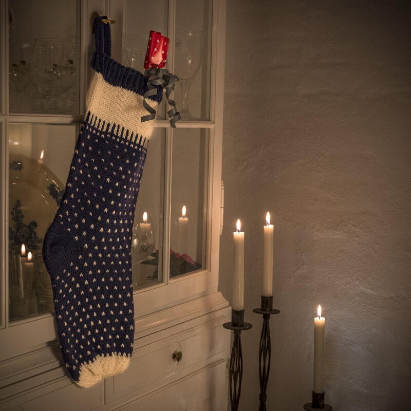 #Strik, #Just a X-mas sock, #Produktfoto, #Tilbehør, #Stemning, #Kreabossen, #Jul